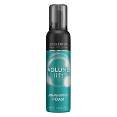 John Frieda Volume Lift espuma de aire: botella visible, añade volumen ligero para cabello fino.
