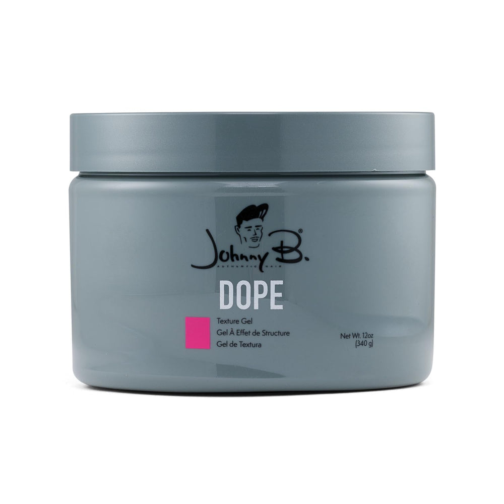 Johnny B. Dope Texture Gel bottle front for flexible hold.