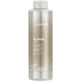 Joico Blonde Life Brightening Shampoo bottle front shows sulfate-free cleansing for bright blonde hair