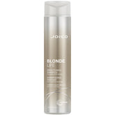 Joico Blonde Life Brightening Shampoo bottle shows sulfate-free formula for gentle cleansing.