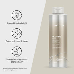 Joico Blonde Life Brightening Shampoo pump-dispense offers convenient daily use