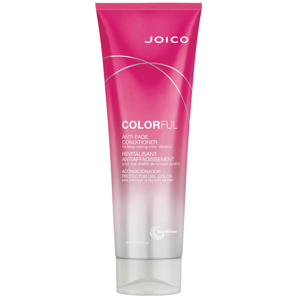 Joico Colorful Anti-Fade Conditioner bottle boosts color protection.