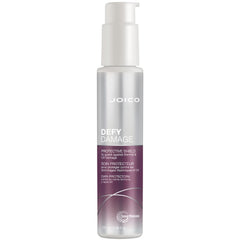 Joico Defy Damage Shield bottle closeup highlighting heat and UV protection.
