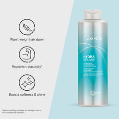 Joico HydraSplash detangling performance on hair strands with a gentle glide