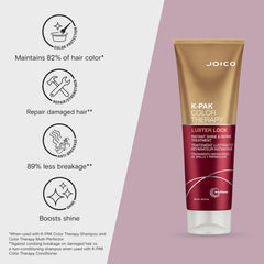 Joico K-PAK Color Therapy Luster Lock after-use shine enhances color-treated hair.