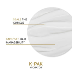 Joico K-Pak Hydrator application on damp hair yields smooth, manageable strands.