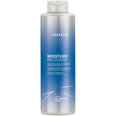 Joico Moisture Recovery Shampoo bottle promises lasting moisture for dry, coarse hair.