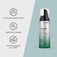 Joico Power Whip controla el frizz y flyaways para un acabado pulido.