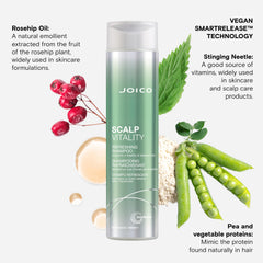 Joico Scalp Vitality vegan smartrelease technology graphic emphasizing protein-like nourishment