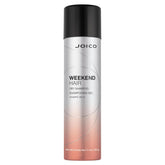 Joico Weekend Hair Dry Shampoo bottle close-up shows oil-absorbing action and color protection