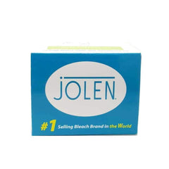 Before and after with Jolen Creme Bleach Original Formula showing lightened facial hair.