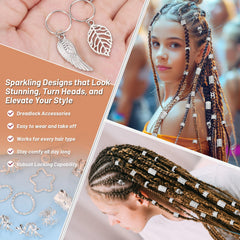 Cuentas plateadas Jollidecor para trenzas, personaliza tu look con brillo.