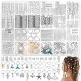 Pulseras para trenzas Jollidecor plateadas, añade estilo duradero a cada peinado.