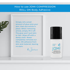 JOMI COMPRESSION Premium Roll-On Body Glue on wig demonstrates secure hairpiece adhesion.