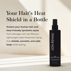 Protector de calor Jon Renau para cabello humano y sintético, manejo suave.