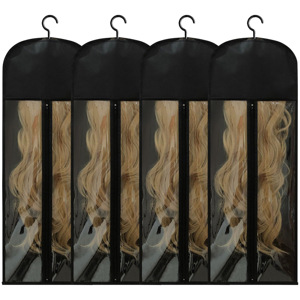 Jonley wig storage bag with hanger and transparent window for easy selection.