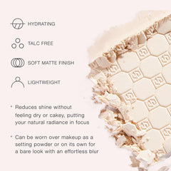 Jouer Soft Focus aplicación con brocha para fijar base y difuminar.