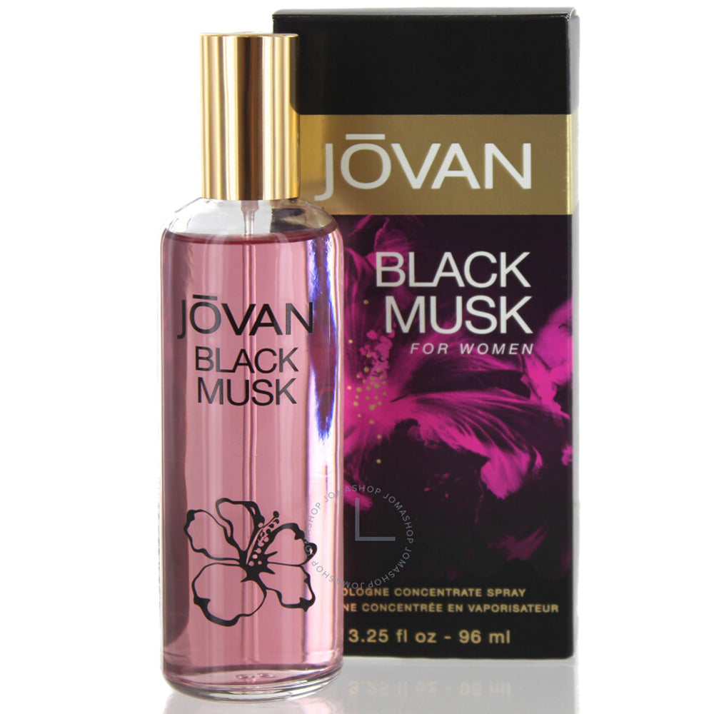 Jovan Black Must bottle front for bold masculine scent