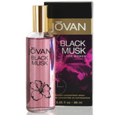 Jovan Black Must bottle front for bold masculine scent