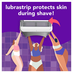 JOY lubrastrip glide reduces friction for a gentle shave.