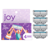 JOY razor cartridge with 5 blades delivers a close shave.