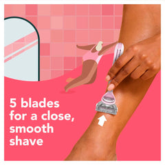 JOY razor cartridge with lubrastrip showing glide and irritation protection