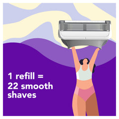 JOY razor head pivots to follow body contours for comfortable shaving.