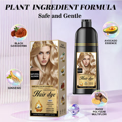 Joyful Young 3-in-1 color depositing shampoo discusses cleansing and coloring benefits.