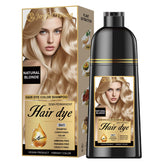 Joyful Young Hair Dye Shampoo bottle shows natural blonde tone for gray blending.
