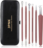 JPNK blackhead remover tools in pink leather case for on-the-go blemish control.