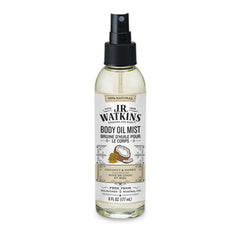 J.R. Watkins Aceite corporal en atomizador para piel suave con leche de coco y miel.