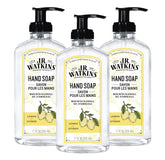 J.R. Watkins gel-jabon-manos limón en botella, aroma fresco para uso diario.