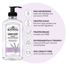 Botella de gel de manos lavanda de 11 oz, J.R. Watkins