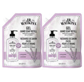J.R. Watkins gel de manos en recarga para rellenar y reutilizar la botella.