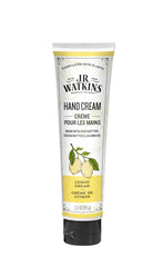 J.R. Watkins Lemon Cream hand-cream-front supports soft, hydrated hands.