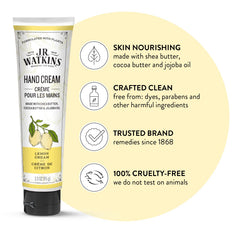 J.R. Watkins Lemon Cream USA-made label visible, crafted since 1868.