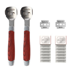 JRKOETY 2-pack pedicure shaver set packaging shows the complete home foot care kit