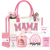 JSTUMB MAMA mug shown in a cozy morning setup for new moms