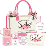 JTENGTOP pink tote bag for sister gifts, reusable and stylish