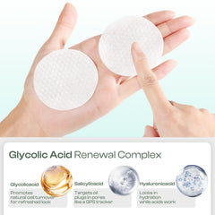 Jtopyrt glycolic pads with salicylic acid for oil control and clearer pores.