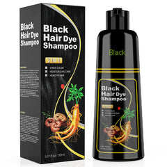 JUANCHI Black Hair Dye Shampoo bottle ready for gray coverage and easy use