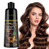 JUANCHI champú tinte 3 en 1 cubre todo el cabello en castaño oscuro