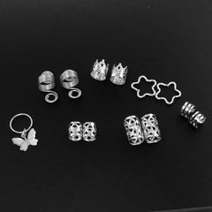 JUCCPUL silver star charm enhances festive braids
