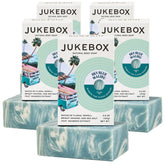 JUKEBOX Sky Blue Malibu soap pack front with Neroli and Sea Salt notes for a refreshing wash
