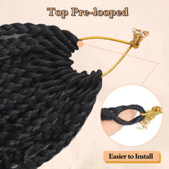 Pre-looped design for easy installation with Julen Goddess Box Braids