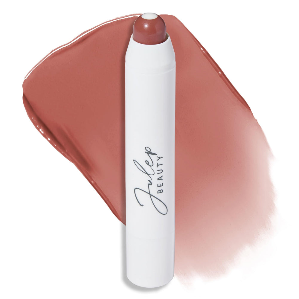 Julep Bálsamo Tint 90s Neutral muestra color suave para labios hidratados.