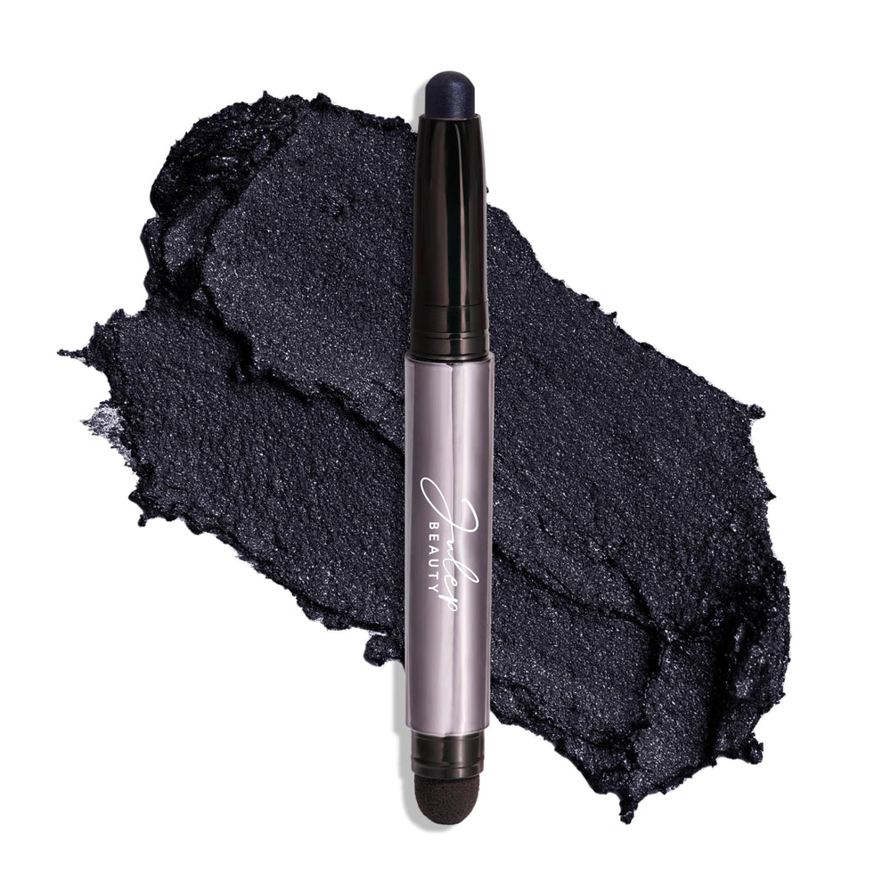 Julep Eyeshadow 101 Midnight Blue Shimmer tube close-up for vivid color.