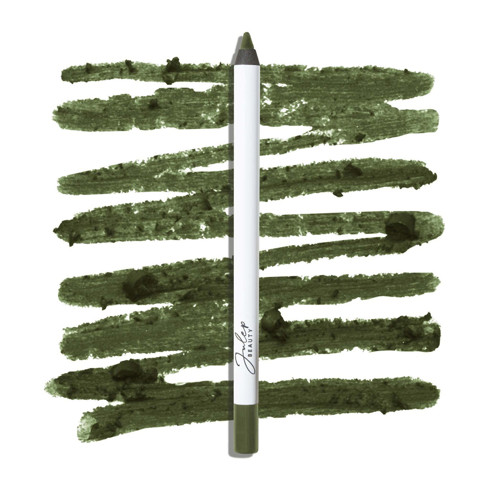 Delineado en verde camuflado mate de Julep, duradero y a prueba de transferencia.