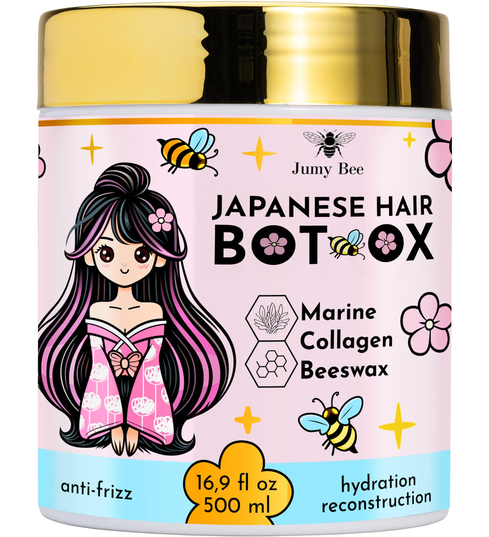 Jumybee BTX hair mask jar close-up for damaged hair, rich hydration and shine.