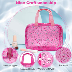Interior layout of Junesters bag showing organized compartments for skincare items